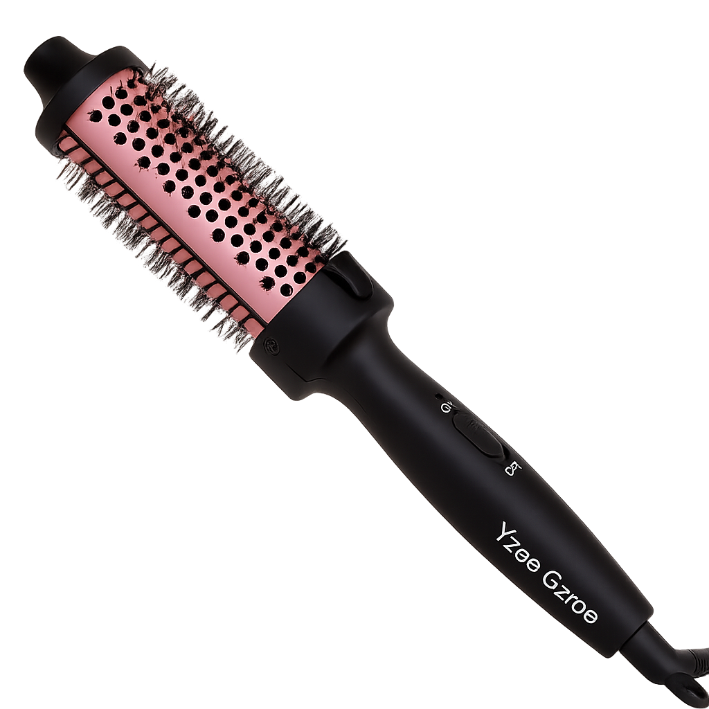 Yzoe Gzroe Curling Brush 1.5” – Ionic Heated Round Brush for Smooth, Frizz-Free Curls