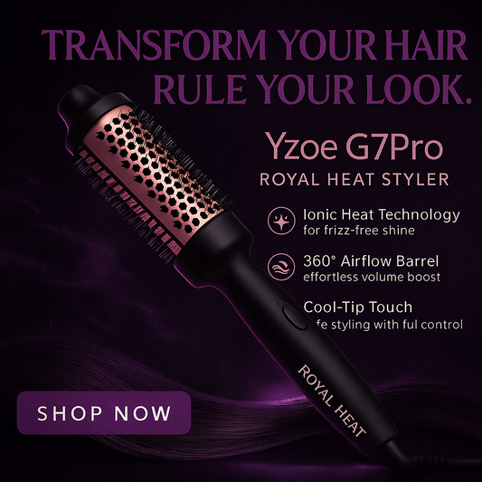 Yzoe Gzroe Curling Brush 1.5” – Ionic Heated Round Brush for Smooth, Frizz-Free Curls